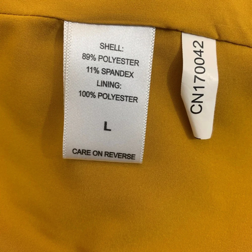 7th Avenue New‎ York & Company Women's L Mustard Yellow Open Front Blazer Preppy